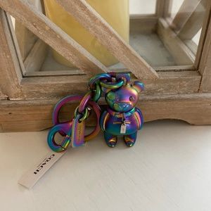 Coach hologram teddy bear bag charm NWT